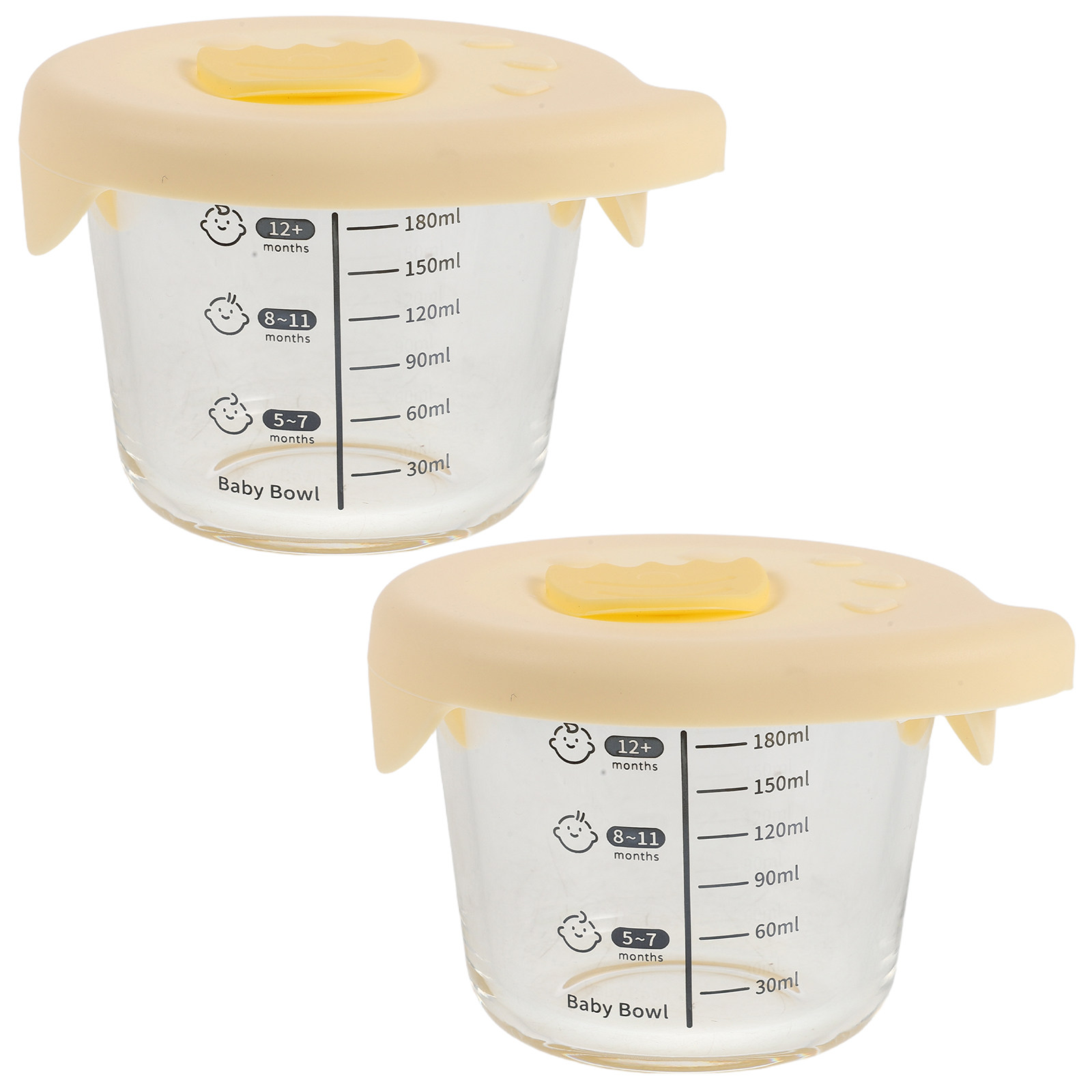 Baby Food Glass Containers - 2 stuks glazen babyvoedsel bewaardozen 230ml