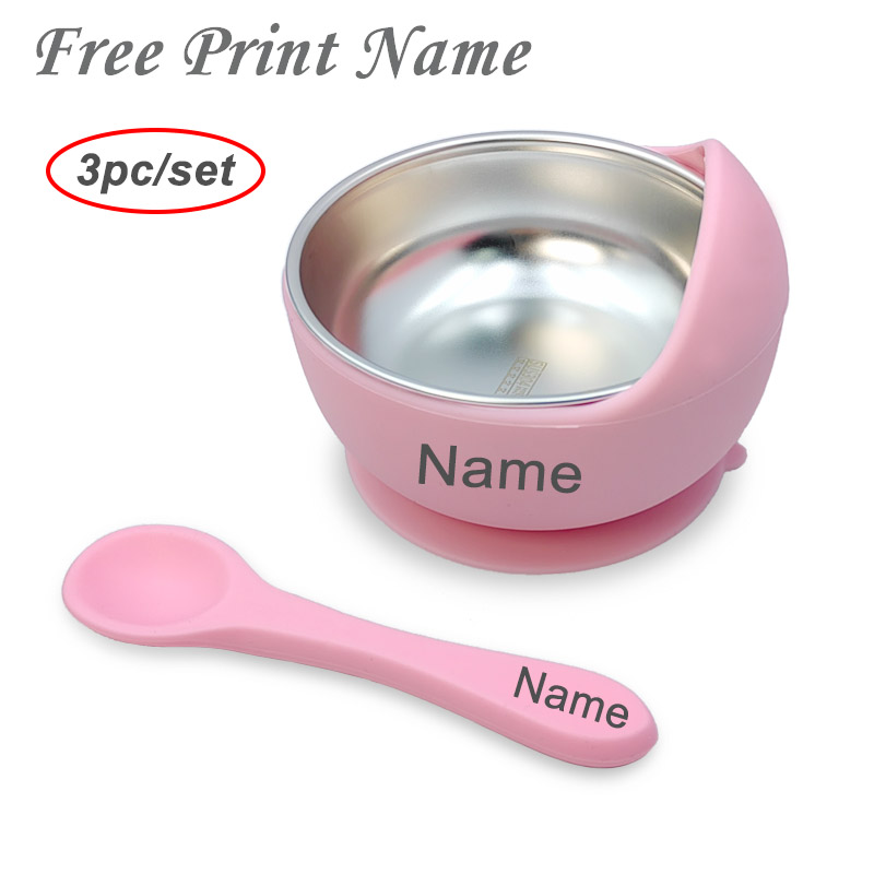 Baby Food Lunch - 3-delige set babyvoedingskom met lepel roestvrijstalen