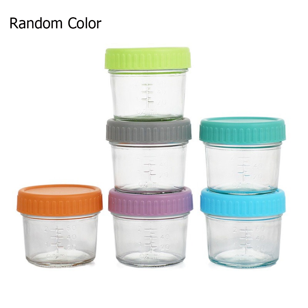 Baby Food Glass Containers - 6 stuks multifunctionele glazen babyvoedingpot herbruikbaar