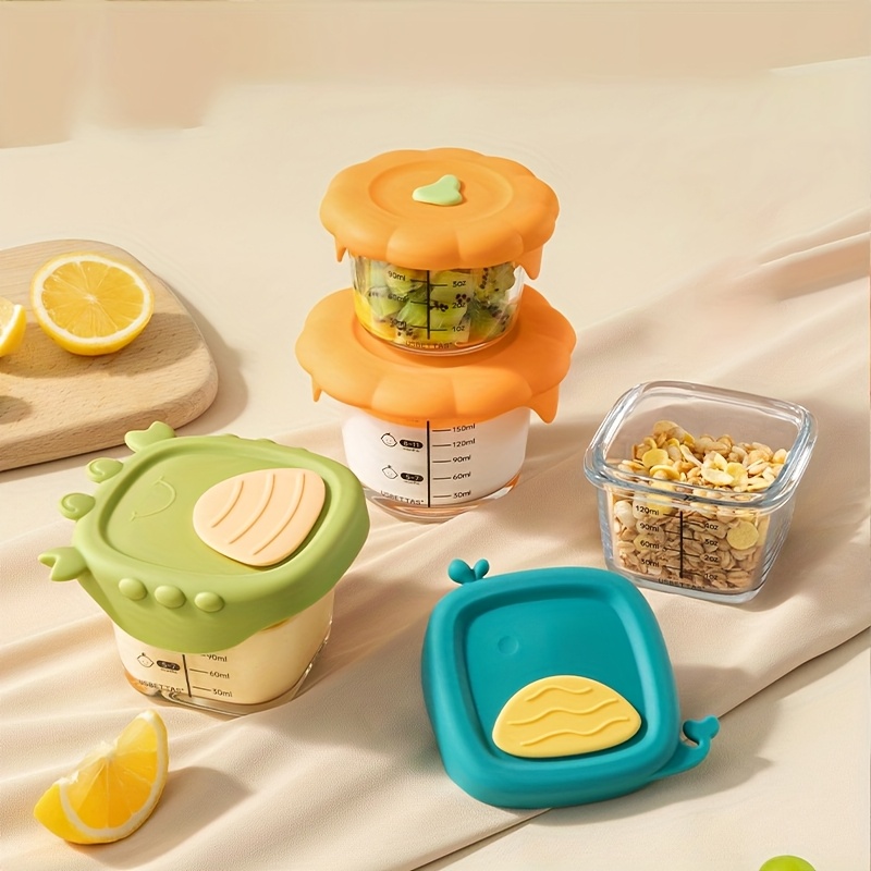 Baby Food Glass Containers - 120/180 ml glazen babyvoedingcontainer met schaal
