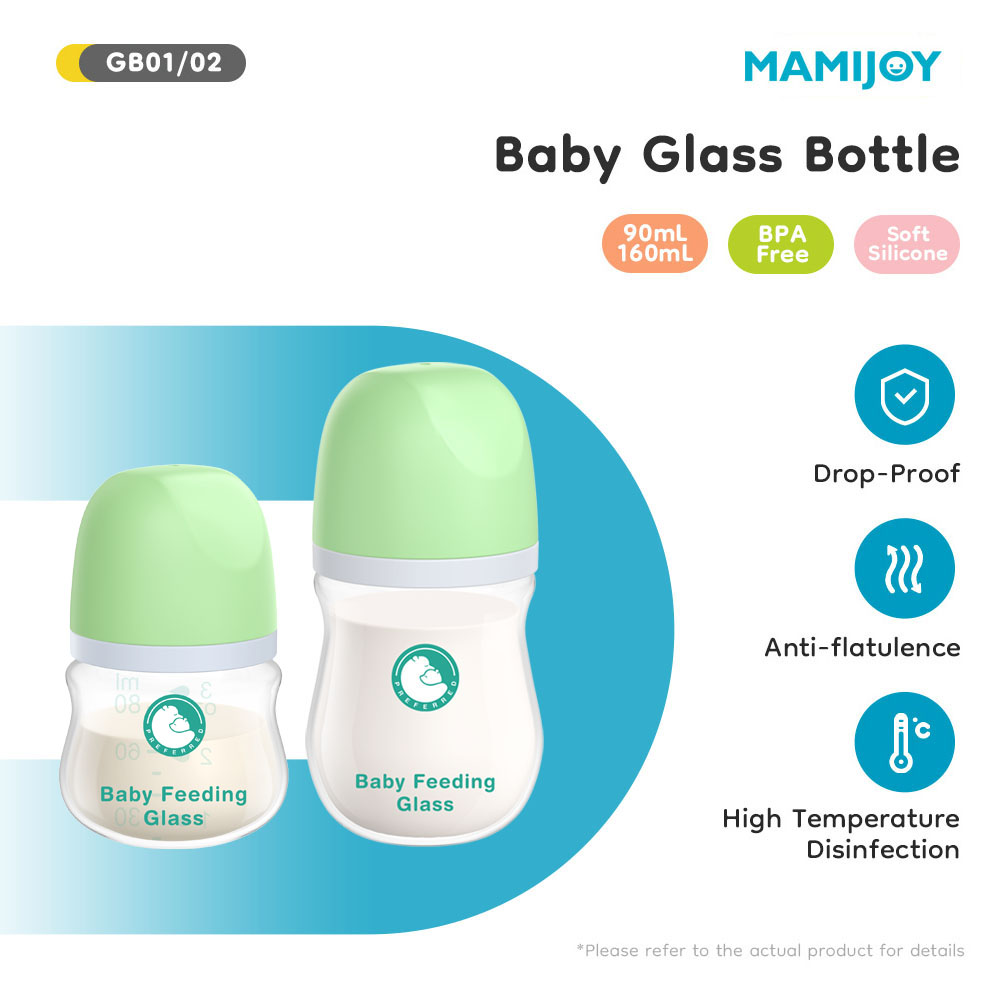Baby Food Glass Containers - MAMIJOY 1 STKS Zuigelingenvoedingsflessen 90ML/160ML Babyfles