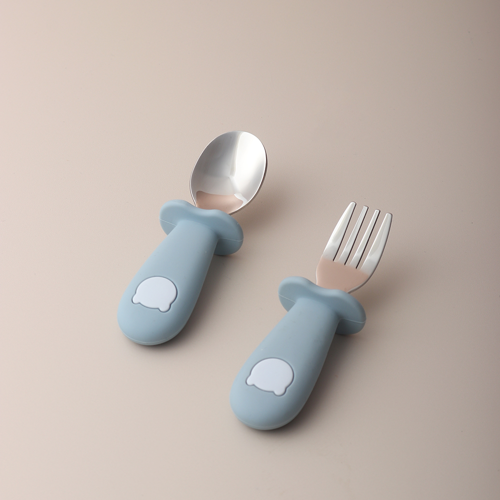 Baby Food Lunch - Baby Panda-vormige siliconen lepel en vork