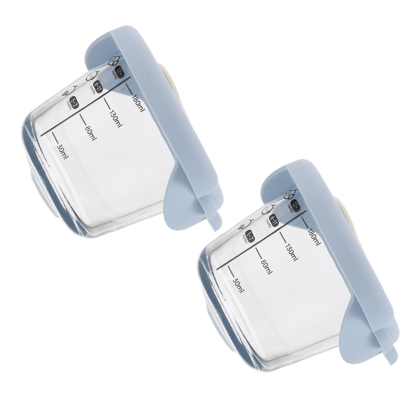 Baby Food Glass Containers - 2 stuks baby glazen voedselkommen, lekvrij,