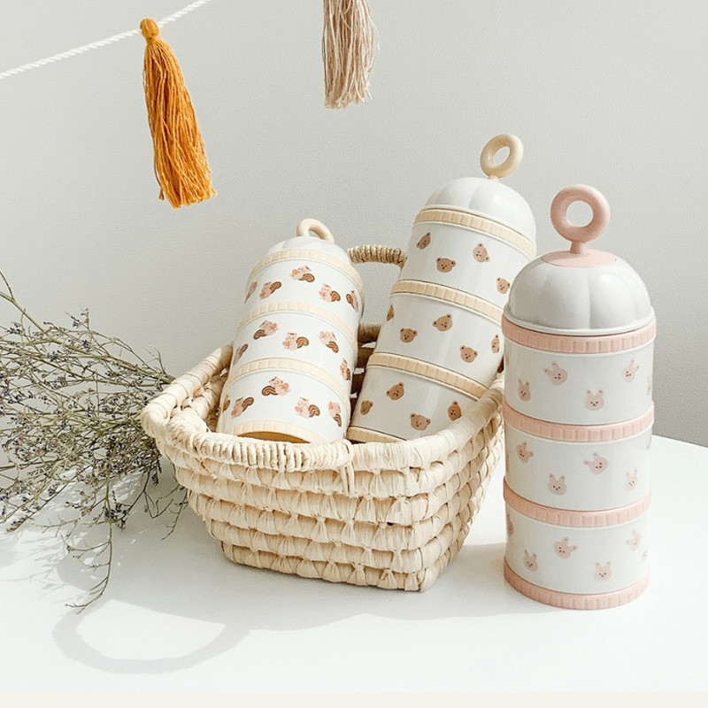Schattige beer melkpoeder doos - Baby Food Lunch recensie en prijs